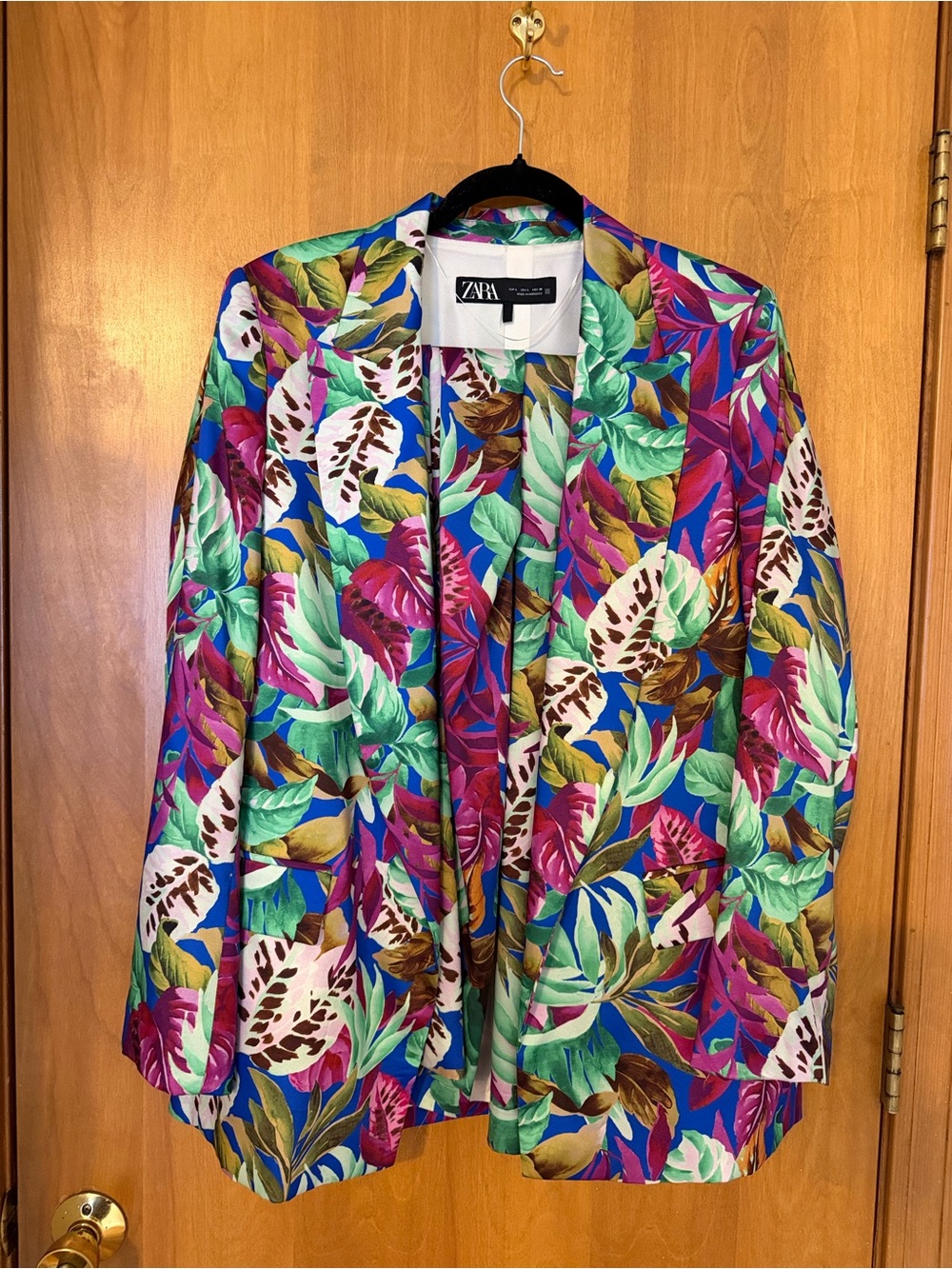 Zara Bold Multicolor Botanical Print Blazer